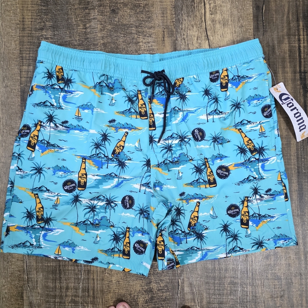 Corona Tropical Print Swim Shorts